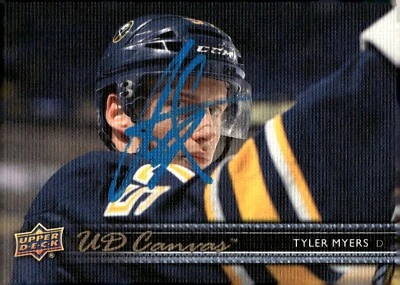 Tyler Myers - Signed 2014-15 Upper Deck Series 2 Canvas Card #C132 - Sabres - Image 1 of 2