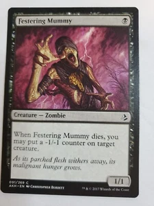 MTG Magic The Gathering Card Festering MummyCreature - Zombie Black Amonkhet - Picture 1 of 2