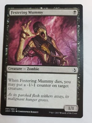 MTG Magic The Gathering Card Festering MummyCreature - Zombie Black Amonkhet - Image 1 of 2