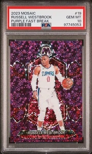 2023 Mosaic Russell Westbrook Purple Fast Break Disco 46/50 -#19 PSA 10 Pop1 - Picture 1 of 3