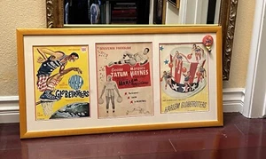 1958 & 64 Harlem Globetrotters 1955 Zauberer gerahmtes Programm Cover Gans Tatum - Bild 1 von 4