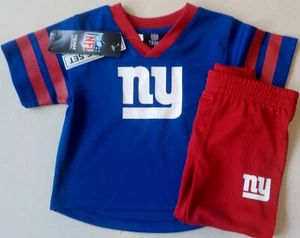 NEW YORK GIANTS BABY TODDLER JERSEY SHIRT PANTS SET 12 18 24 mos POLYESTER NWT - Picture 1 of 5