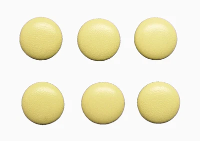 Genuine leather buttons 6 Made in USA 20mm light beige/cream color, metal loops - Image 1 of 4