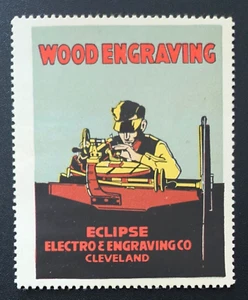 1925 Eclipse Electro Engraving WOOD ENGRAVING Poster Stamp Printing Industry VF - Picture 1 of 1