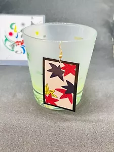 Japanese Jewelry Earrings maple Hana Fuda October kimetsu mint - Picture 1 of 12