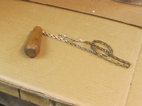 Vintage Victorian  Wood  Toilet Handle/Pull With Chain Cover