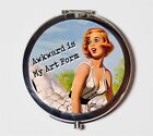 Awkward Is My Art Form Funny Compact Mirror Make Up Pocket Mirror Cosmetics