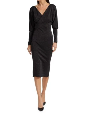 NUEVO CON ETIQUETAS Chiara Boni Bata Saeko Vestido Brillante en Hematita 12 EE. UU./48IT PRECIO DE VENTA SUGERIDO POR EL FABRICANTE 750 $ Foto 1 de 4