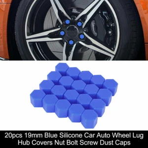 20X 19MM ALEACIÓN AZUL COCHE TUERCA DE RUEDA TAPA PERNO TAPAS UNIVERSALES PARA CUALQUIER COCHE NUEVO - Imagen 1 de 5