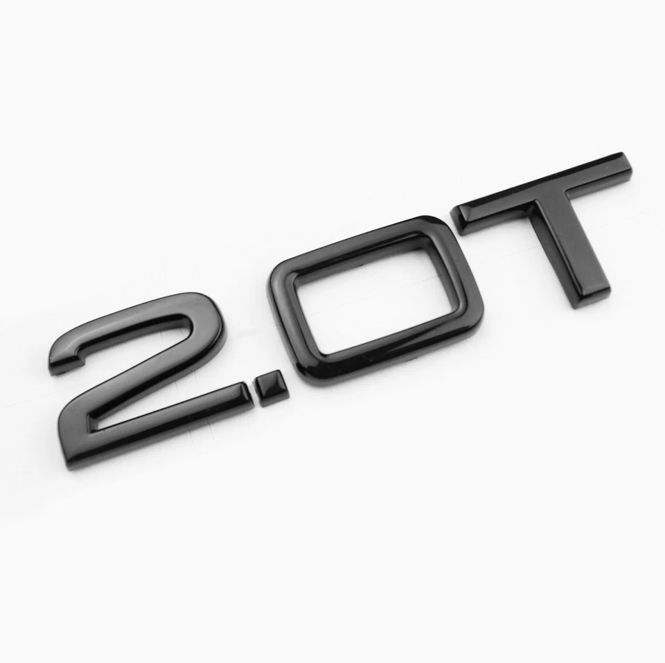 Gloss Black 2.0T Badge Emblem Rear Trunk Lid Badge Logo Nameplate for Audi - Image 1 of 1
