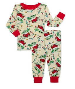 Star Wars Baby Yoda Grogu Kleinkind Weihnachten Urlaub Pyjama Set Oberteil Unterteil 18 Monate - Bild 1 von 3