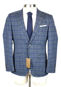 Hugo Boss Sport Coat 38 S Men's Blue Plaid Slim Fit Stretch Wool Hutson-233 NWT - Picture 1 of 13