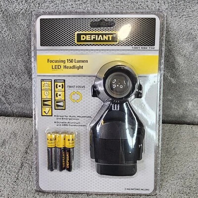 Defiant 150 Lumen LED Focusing Headlight w/ batteries Work Light - Image 1 of 4
