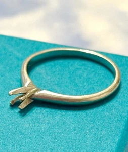 Anillo de montaje MAGIC GLO de oro blanco macizo de 14 k con montura de punta para diamante - piedras preciosas 8 - Imagen 1 de 4