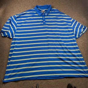 CALLAWAY Big & Tall Golf Polo Shirt 5X Blue Green Striped Performance - Picture 1 of 9
