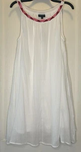 Lane Bryant Size 14/16 White Beaded Sleeveless Drop-Waisted Lined Dress NWT - Picture 1 of 8