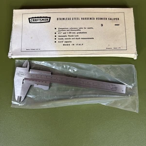 vintage CRAFTSMAN 6” 15mm VERNIER STAINLESS CALIPER # 40257 made in Italy, w box - Picture 1 of 15