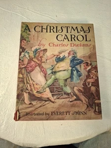 A Christmas Carol by Charles Dickens Illustrated by Everett Shinn HCDJ 1938 Sign - Bild 1 von 17