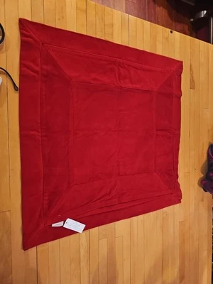 High End Lambskin New Zealand Red Suede Leather Pillow Cover  New Read - Image 1 of 4