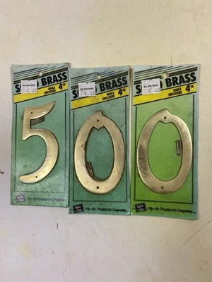 HY-KO 4” Latón Macizo Número de Casa "0" "5", BR-40/005 500 050 Foto 1 de 2