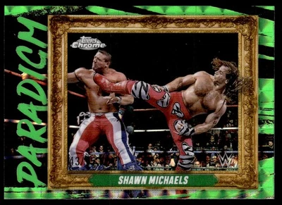 2025 Topps Chrome WWE Paradigm Neon Green Geometric Shawn Michaels 43/75 - Image 1 of 2