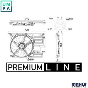 FAN ENGINE COOLING CFF 531 000P FOR MINI B37 C15 A 1.5L B3815/B3615A 1.5L 3cyl - Picture 1 of 9