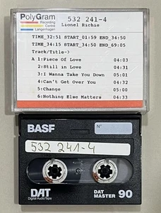 Lionel Richie Louder Than Words DAT Studio Production Master Cassette Tape Rare - Picture 1 of 3