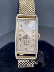 FANCY 41mm LONG VINTAGE 1944 LONGINES ORIGINAL DIAL MANUAL WIND WATCH SERVICE - Picture 1 of 19
