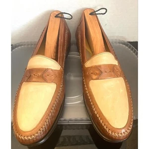 Johnson & Murphy Kastanie/Creme Leder Slipper Halbschuhe Schuhe Herren Größe 10,5 M - Bild 1 von 11