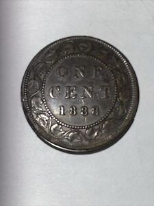 1888 Canada Large One Cent Coin Rare Double Rim Look At Picture Very Rare