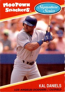 1991 Mootown Snackers Baseball Card Kal Daniels Los Angeles Dodgers