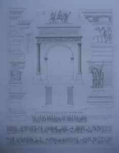 Rossini 1836 Restauro arco Augusto Susa Roman Architecture Antica Roma - Imagen 1 de 3