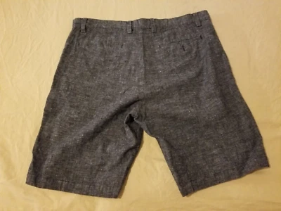 Mens Banana Republic Linen Shorts 34 Blue Cotton Khaki Chino Stretch 35 - Image 1 of 4