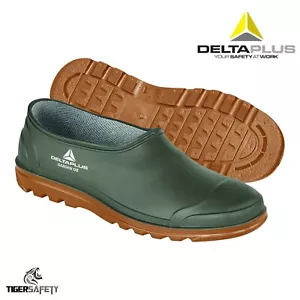 More details for delta plus garden unisex green pvc waterproof gardening clogs wellington shoes