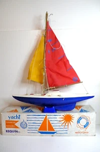 VOILIER DE BASSIN GIRAUD-SAUVEUR REQUIN N°1 BOITE D'ORIGINE Lg 45 cm 1975 - Imagen 1 de 12