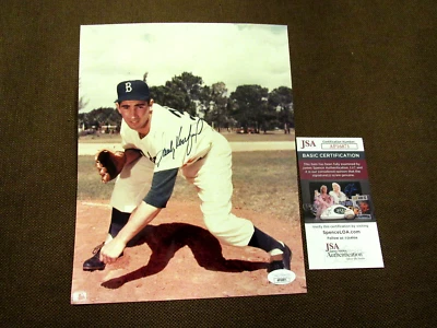 SANDY KOUFAX 1955 WSC BROOKLYN DODGERS HOF PITCHER SIGNED VINTAGE FUJI PHOTO JSA - Image 1 of 3