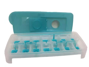 Tupperware Fresh 'n Pure Blue Ice Cube Tray w/Seal & Flexible Silicone Bottom - Picture 1 of 4