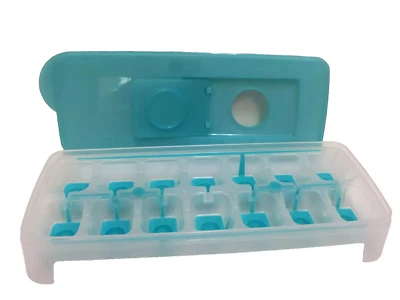 Tupperware Fresh 'n Pure Blue Ice Cube Tray w/Seal & Flexible Silicone Bottom - Image 1 of 4