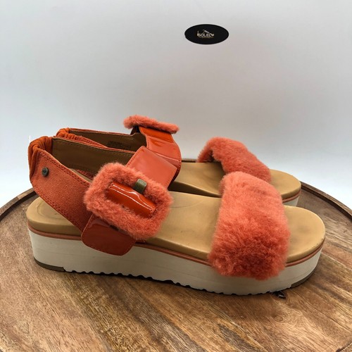 Sandali Ugg Australia Le Fluff rosso rock arancione 1099815 cinturino fibbia donna 10