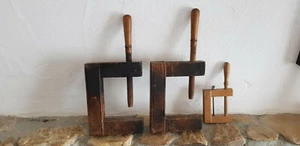 Kunstobjekte Dekoration Buchpressen Leimzwingen Holzspindel Antik - Bild 1 von 10