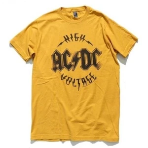 AC/DC High Voltage Kurzarm Grafik T-Shirt Gelb NEU Medium - Bild 1 von 5