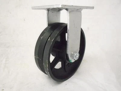 CREATIVE INDUSTRIAL SALES 6" x 2" Rigid Caster 7/8" V-Groove Iron Steel Wheel 1000 lbs