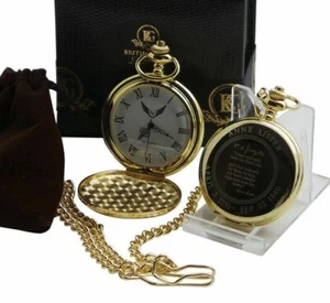 Anne Lister Signed Personalised Quote Gold Pocket Watch Lesbian Gentleman Jack - Picture 1 of 4