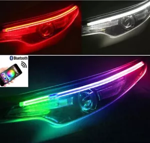 BT RGB Neon Charm Dynamic Dream Color 24" Strip Flow Chasing Indicator for Ford - Picture 1 of 24