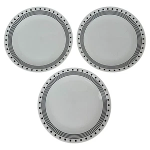 Corelle Teller Abendessen Block Muster Schwarz 3er Set USA 10-1/4" Span Bruchfest - Bild 1 von 13