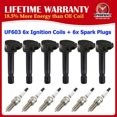 6 Performance Ignition Coil & Spark Plug for Honda Odyssey 3.5L V6 2008-2017 - Image 1 of 4