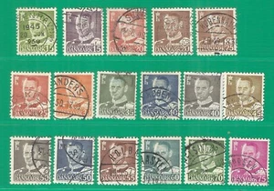 Francobolli Danimarca anno 1948 usati Mi. # 302-318 - Foto 1 di 1