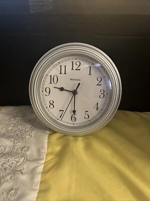Westclox Reloj de Pared Simplicidad Analógico Redondo Hogar Oficina Reloj 5188A Plateado Foto 1 de 4