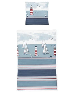 irisette Bettwäsche EASY Seersucker (BL 135x200 cm) BL 135x200 cm blau Bettbezug