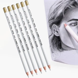 Skizzieren Highlight Pen,6 Pcs Weißer Kohle Bleistift Weiße Kohlestifte Zeichnun - Bild 1 von 7
